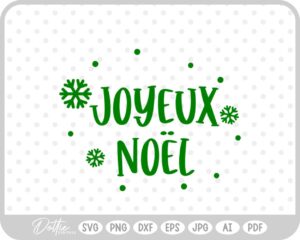 Joyeux Noel Christmas Holidays Text Snowflakes Words SVG PNG DXF – Cricut Silhouette Cutting File