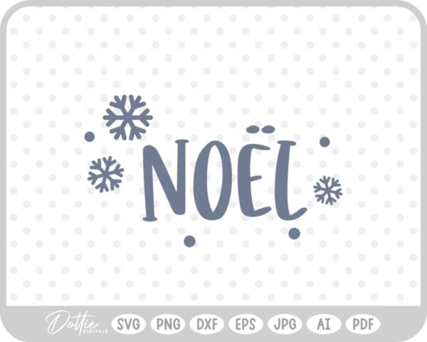 Noel Christmas Holidays Text Snowflakes Words SVG PNG DXF – Cricut Silhouette Cutting File