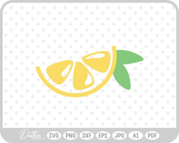 Lemon Slice with Leaves SVG PNG DXF – Cricut Silhouette Cutting File