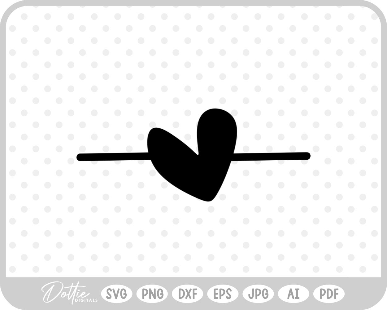 Heart Line Strikethrough Underline SVG PNG DXF – Cricut Silhouette Cutting File