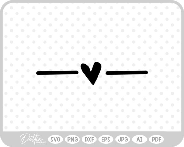 Heart Line Strikethrough Underline SVG PNG DXF – Cricut Silhouette Cutting File