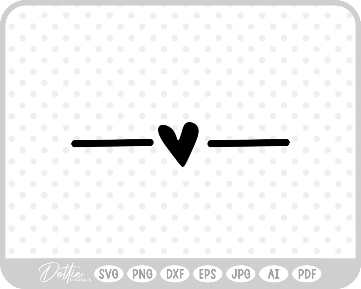 Heart Line Strikethrough Underline SVG PNG DXF – Cricut Silhouette Cutting File