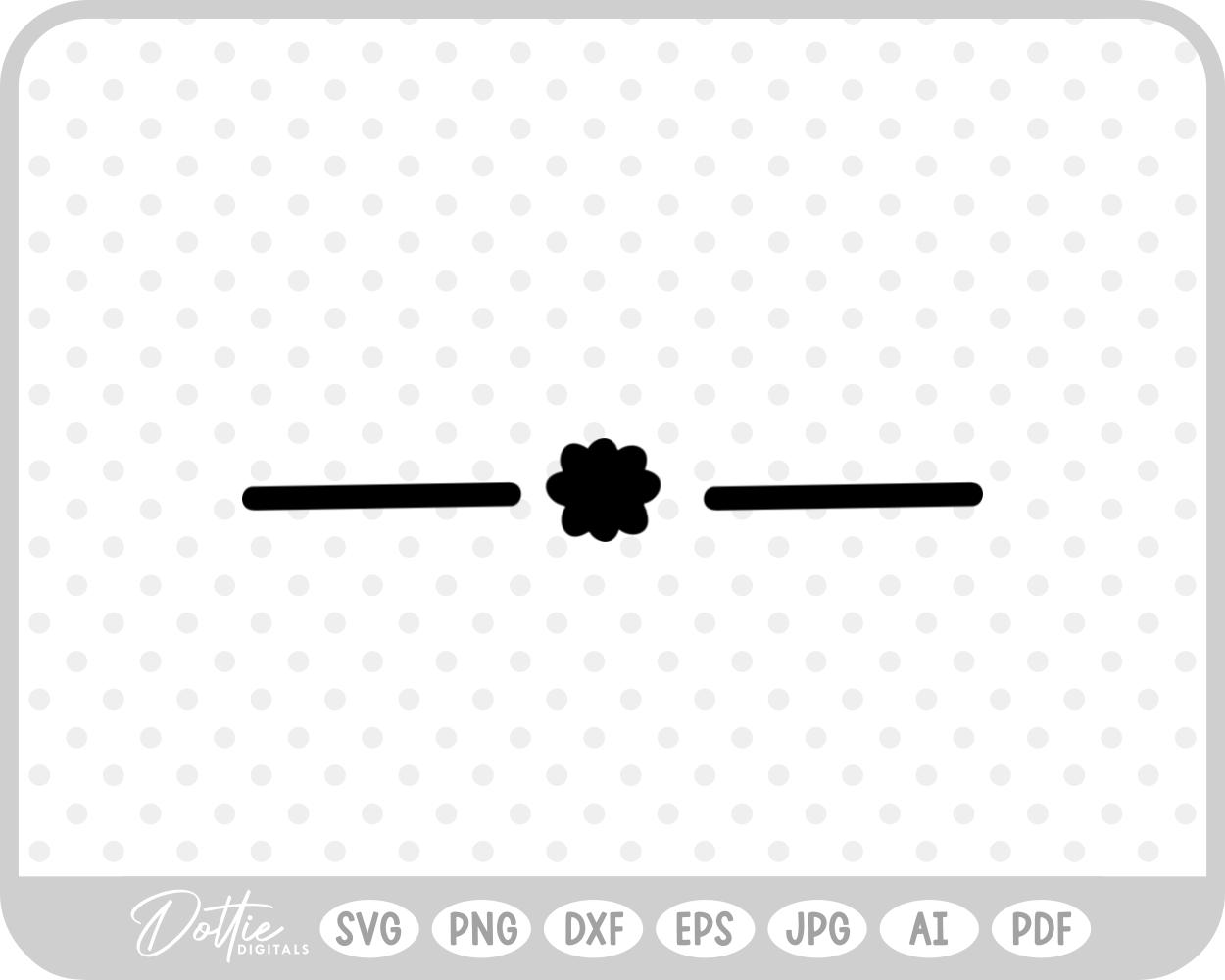 Flower Line Strikethrough Underline SVG PNG DXF – Cricut Silhouette Cutting File