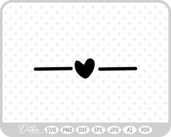 Heart Line Underline Strikethrough SVG PNG DXF – Cricut Silhouette Cutting File