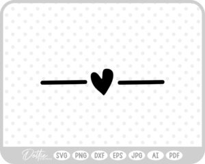 Heart Line Underline Strikethrough SVG PNG DXF – Cricut Silhouette Cutting File