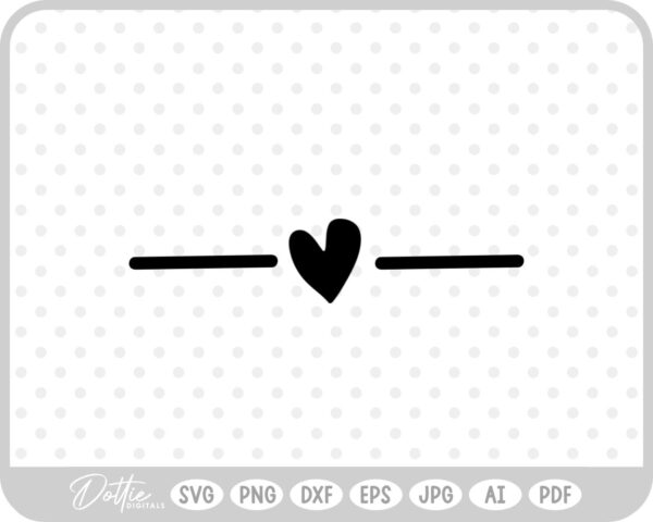Heart Line Underline Strikethrough SVG PNG DXF – Cricut Silhouette Cutting File
