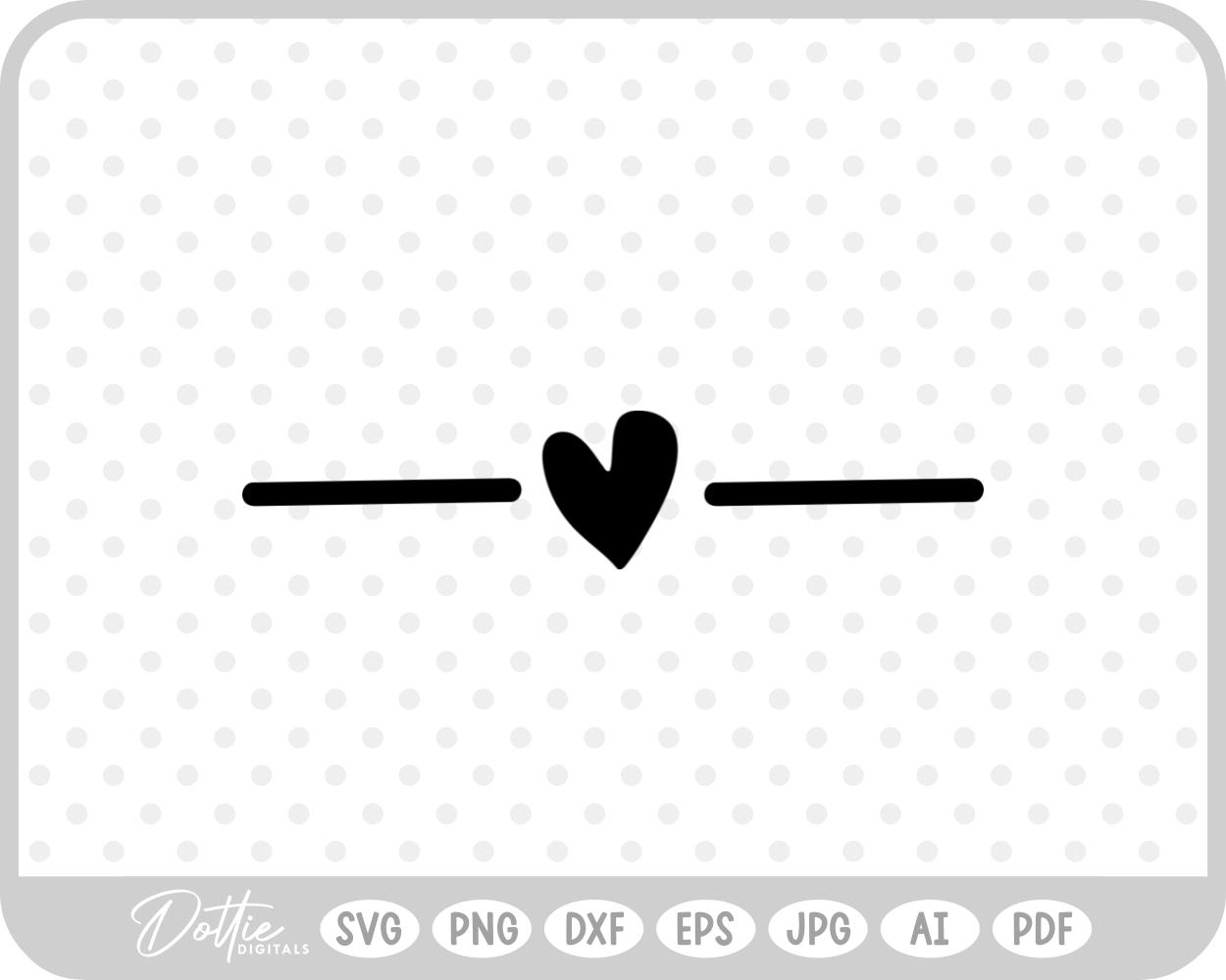 Heart Line Underline Strikethrough SVG PNG DXF – Cricut Silhouette Cutting File
