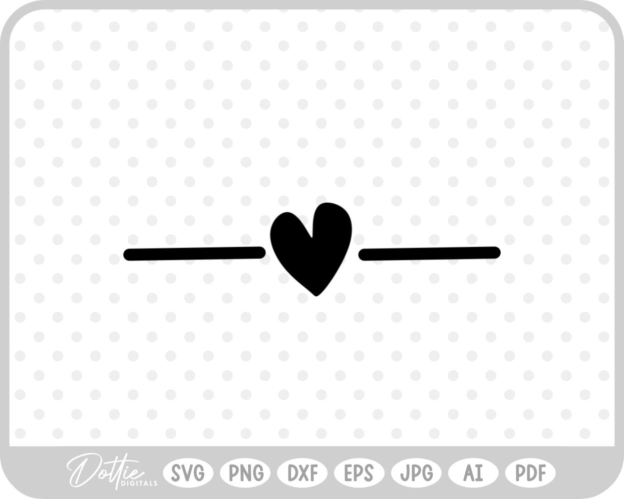 Heart Line Underline Strikethrough SVG PNG DXF – Cricut Silhouette Cutting File