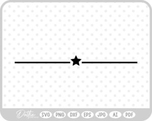 Split Line With Star SVG PNG DXF – Cricut Silhouette Cutting File