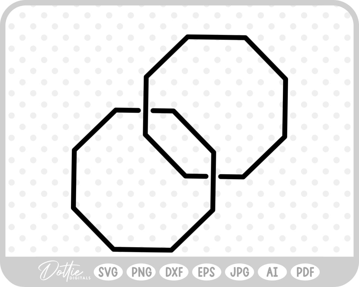 Linked Shape SVG PNG DXF – Cricut Silhouette Cutting File