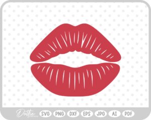 Lips Lipstick Stain Kiss Valentine's Day SVG PNG DXF – Cricut Silhouette Cutting File