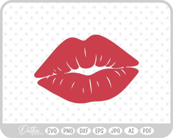 Lips Lipstick Stain Kiss Valentine's Day SVG PNG DXF – Cricut Silhouette Cutting File