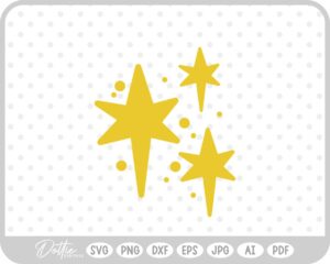 Star Shapes Sparkles Cluster SVG PNG DXF – Cricut Silhouette Cutting File