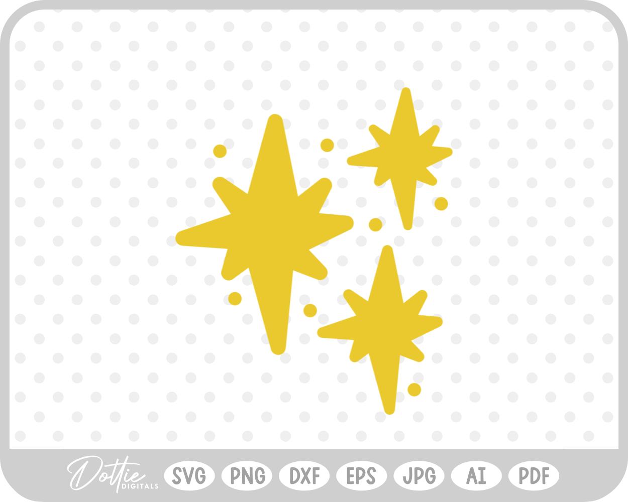 Star Shapes Sparkles Cluster SVG PNG DXF – Cricut Silhouette Cutting File