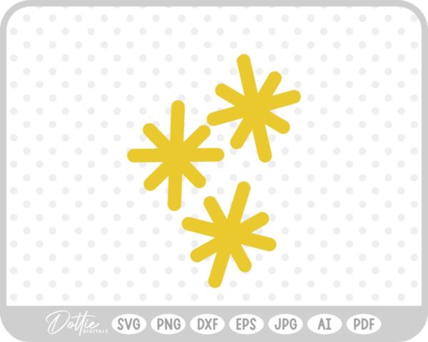 Star Shapes Sparkles Cluster SVG PNG DXF – Cricut Silhouette Cutting File