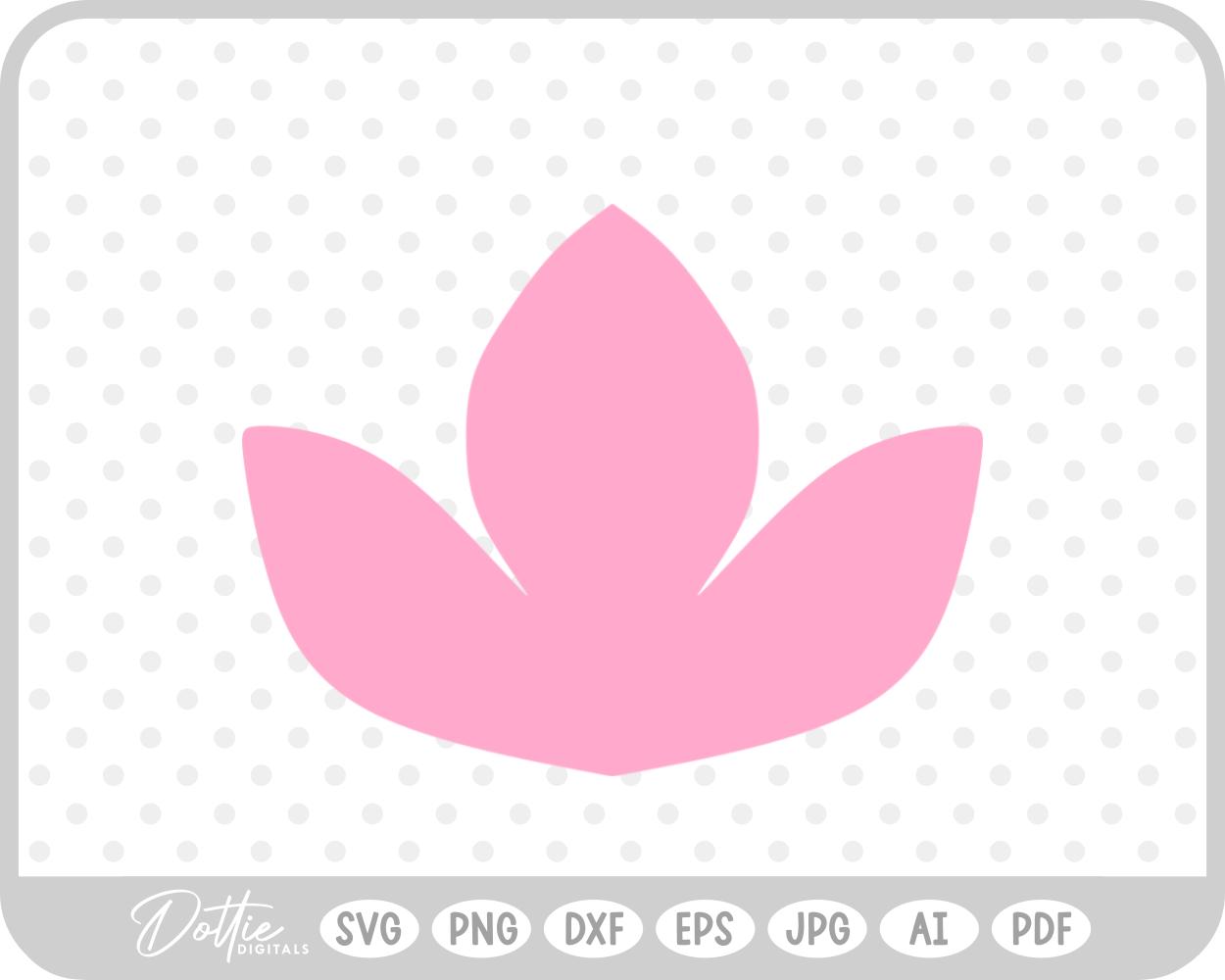 Solid Lotus Flower SVG PNG DXF – Cricut Silhouette Cutting File