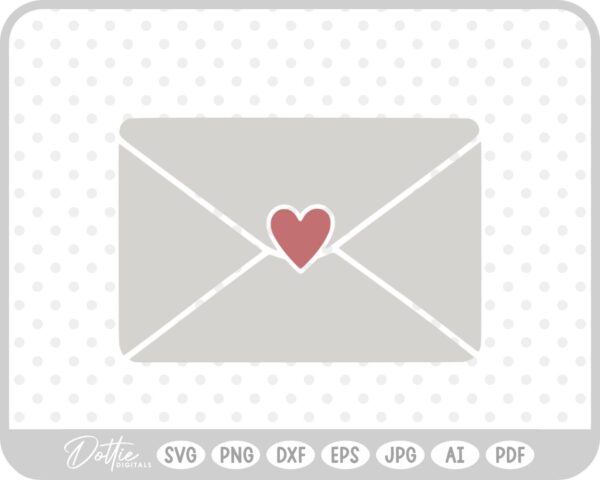 Love Letter Heart Envelope Heart Stamp SVG PNG DXF – Cricut Silhouette Cutting File