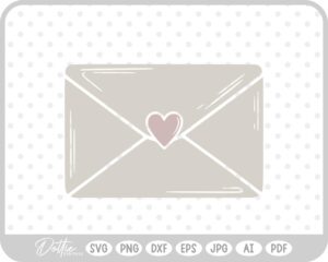 Love Letter Heart Envelope Heart Stamp SVG PNG DXF – Cricut Silhouette Cutting File