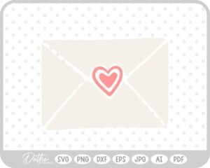 Love Letter Heart Envelope Heart Stamp SVG PNG DXF – Cricut Silhouette Cutting File
