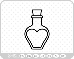 Love Potion Heart Shaped Bottle Valentine's Day SVG PNG DXF – Cricut Silhouette Cutting File
