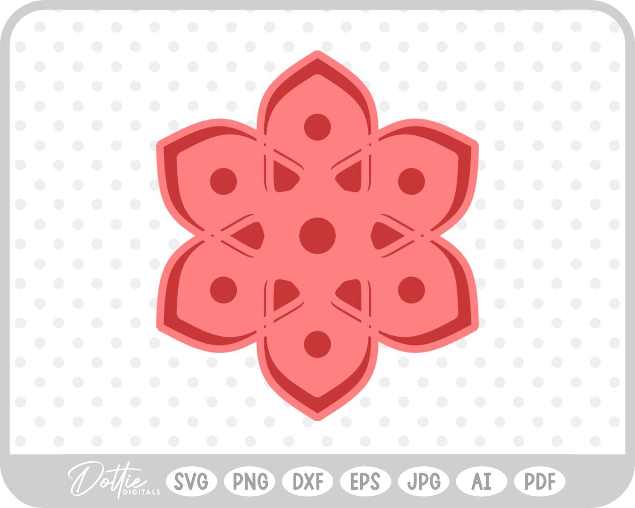 Mandala Flower SVG PNG DXF – Cricut Silhouette Cutting File
