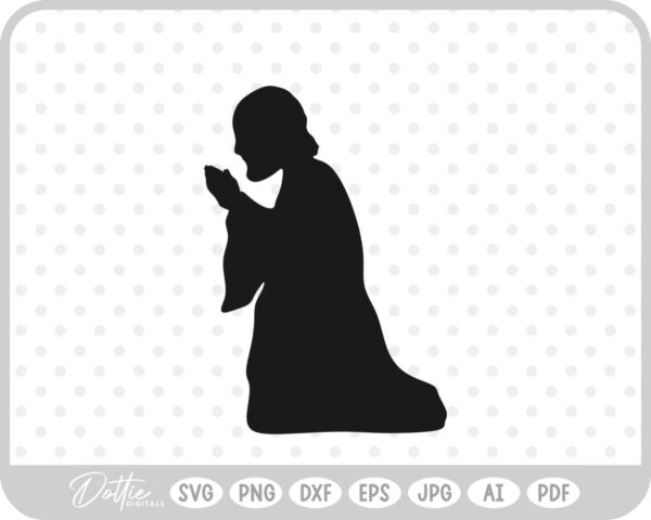 Nativity Scene Outline Silhouette Shape Mary Joseph Baby Jesus SVG PNG DXF – Cricut Silhouette Cutting File