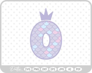 Mermaid Scale Number 0 Zero  SVG PNG DXF – Cricut Silhouette Cutting File