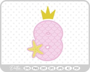 Mermaid Starfish Number 8 Eight SVG PNG DXF – Cricut Silhouette Cutting File