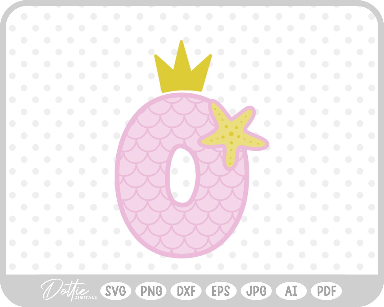 Mermaid Starfish Number 0 Zero SVG PNG DXF – Cricut Silhouette Cutting File