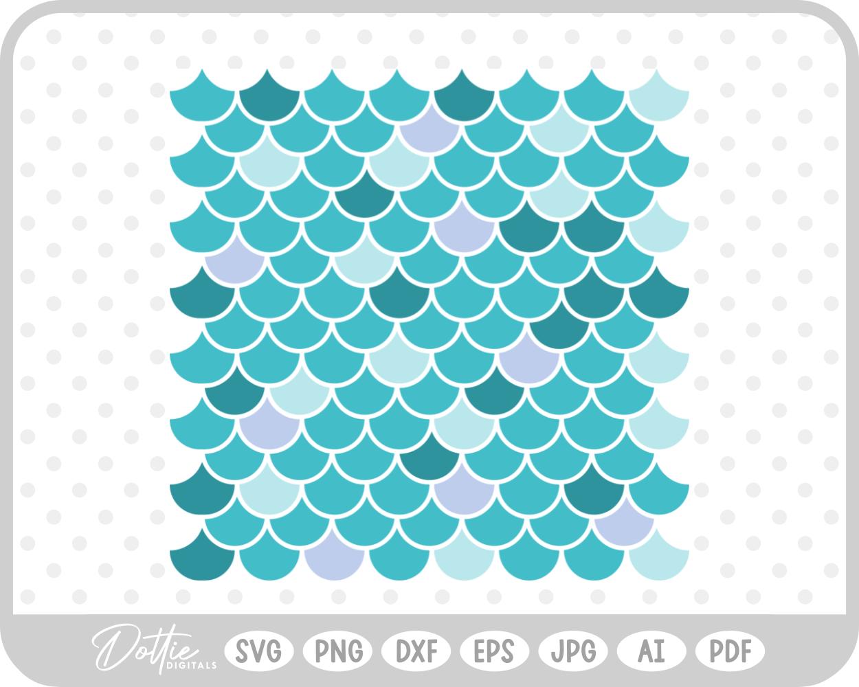 Mermaid Scale Pattern Fish  SVG PNG DXF – Cricut Silhouette Cutting File