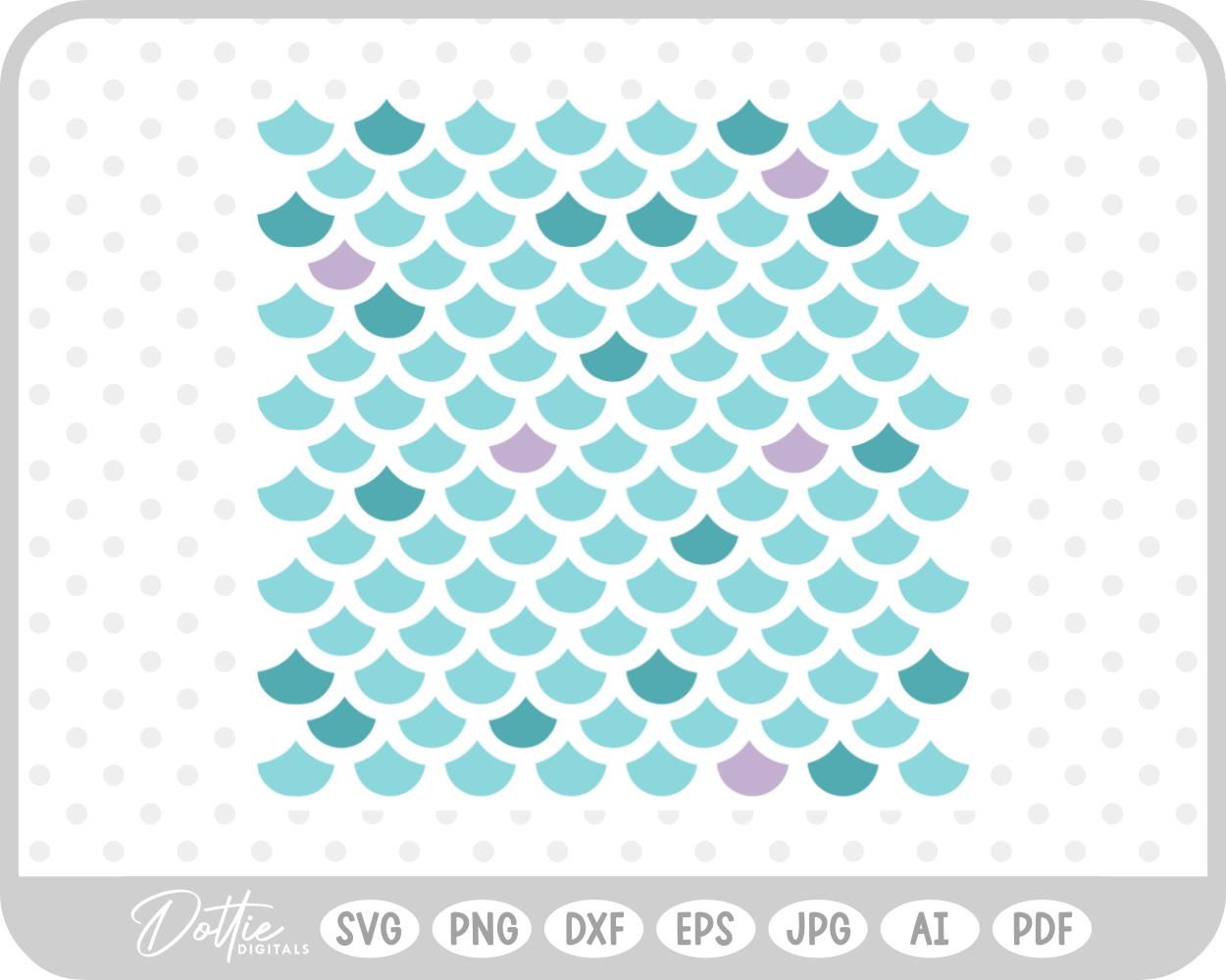 Mermaid Scale Pattern Fish SVG PNG DXF – Cricut Silhouette Cutting File