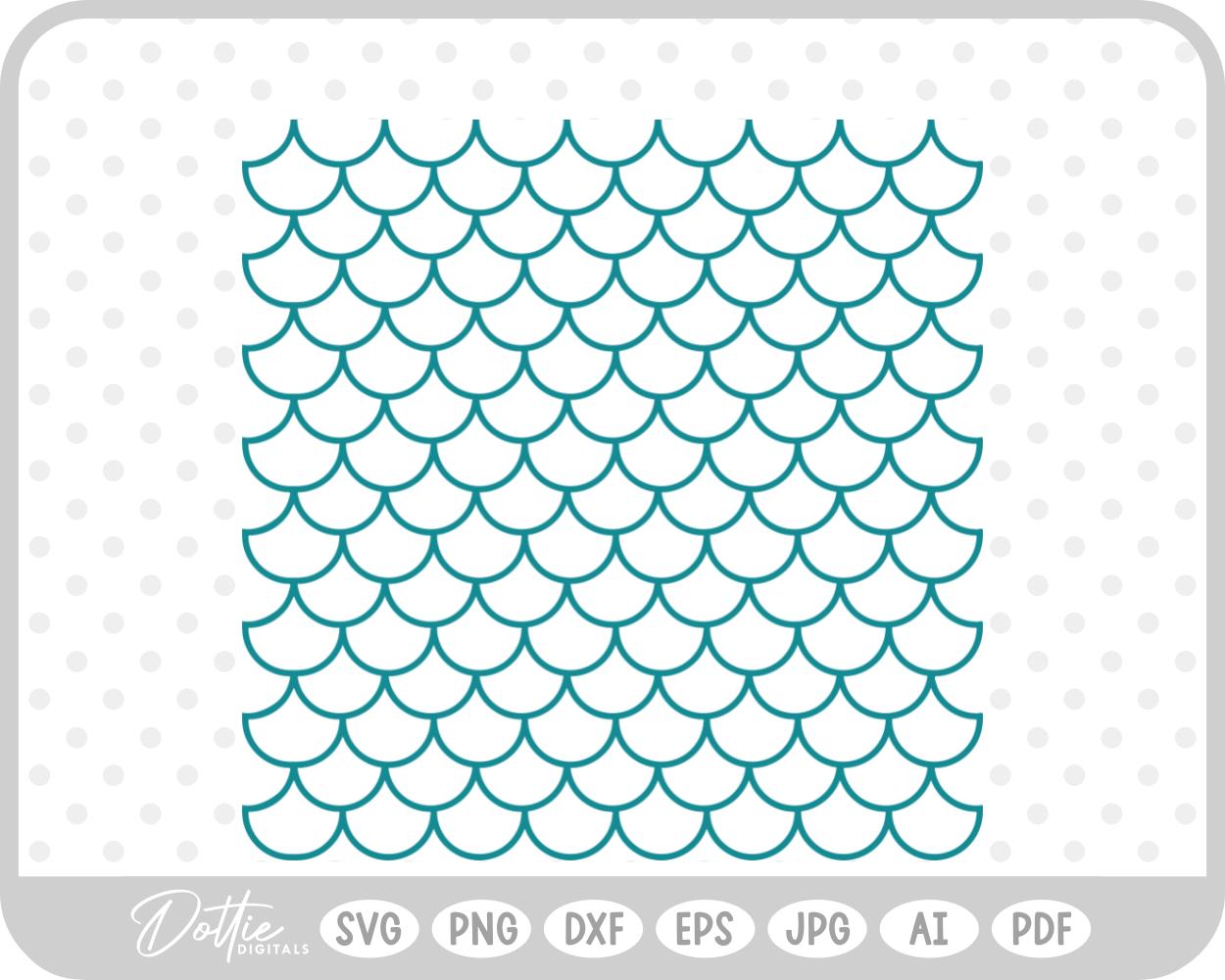 Mermaid Scale Pattern Fish SVG PNG DXF – Cricut Silhouette Cutting File