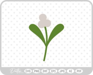 Mistletoe Christmas Plant Winter Festive Kiss SVG PNG DXF – Cricut Silhouette Cutting File