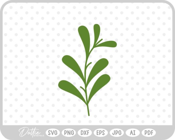 Mistletoe Christmas Plant Winter Festive Kiss SVG PNG DXF – Cricut Silhouette Cutting File