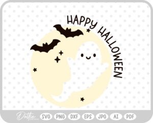Ghost Moon Halloween SVG PNG DXF – Cricut Silhouette Cutting File