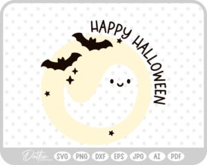 Ghost Moon Halloween SVG PNG DXF – Cricut Silhouette Cutting File