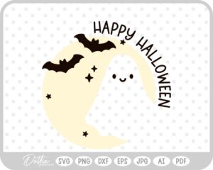 Ghost Moon Halloween SVG PNG DXF – Cricut Silhouette Cutting File