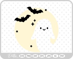 Ghost Moon Halloween SVG PNG DXF – Cricut Silhouette Cutting File