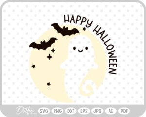 Ghost Moon Halloween SVG PNG DXF – Cricut Silhouette Cutting File