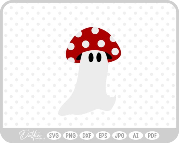 Mushroom Toadstool Ghost SVG PNG DXF – Cricut Silhouette Cutting File