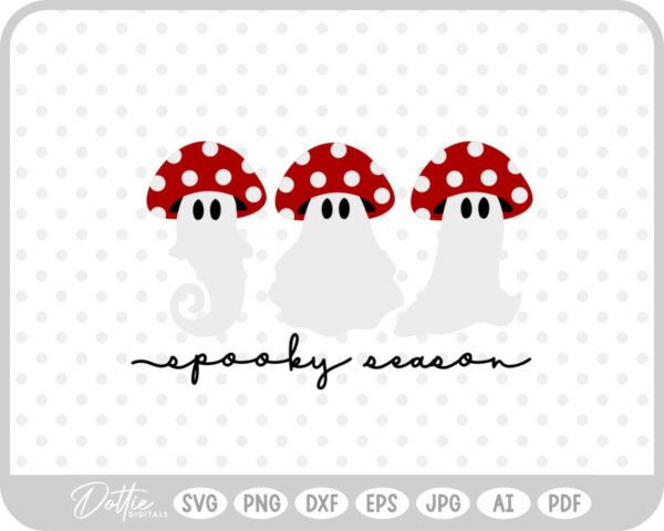 Ghost Mushroom Toadstool SVG PNG DXF – Cricut Silhouette Cutting File