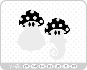 Ghost Mushroom Toadstool SVG PNG DXF – Cricut Silhouette Cutting File