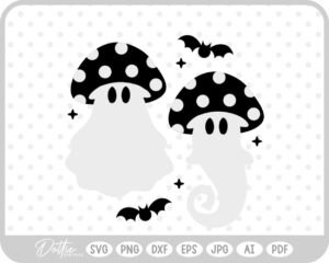 Ghost Mushroom Toadstool SVG PNG DXF – Cricut Silhouette Cutting File