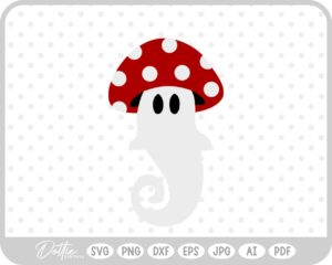 Mushroom Toadstool Ghost SVG PNG DXF – Cricut Silhouette Cutting File