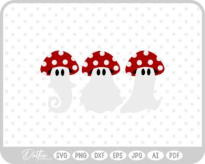 Ghost Mushroom Toadstool SVG PNG DXF – Cricut Silhouette Cutting File