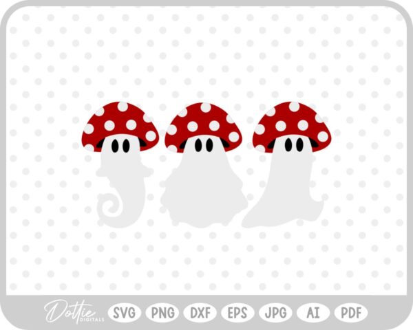 Ghost Mushroom Toadstool SVG PNG DXF – Cricut Silhouette Cutting File