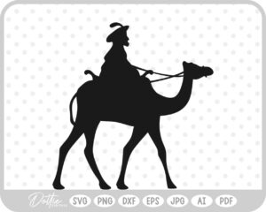 Wise Man Camel Nativity Scene Outline Silhouette Shape Mary Jesus SVG PNG DXF – Cricut Silhouette Cutting File