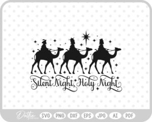 Silent Holy Night Wise Men Camel Christianity Nativity Scene  SVG PNG DXF – Cricut Silhouette Cutting File