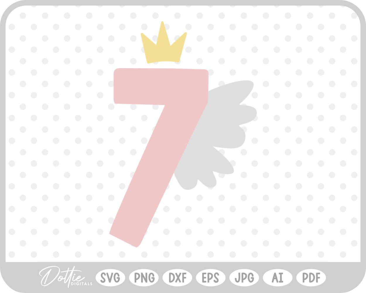 Wing Fairy Princess 7 Seven SVG PNG DXF – Cricut Silhouette Cutting File