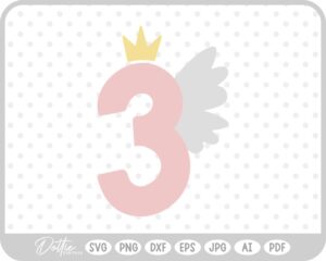 Wing Fairy Princess Three 3 SVG PNG DXF – Cricut Silhouette Cutting File